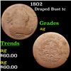 Image 1 : 1802 Draped Bust Large Cent 1c Grades ag