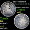 Image 1 : 1837 Seated Seated Liberty Half Dime 1/2 10c Grades vg+
