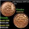 Image 1 : 1841 Webster HTT 16 Hard Times Token 1c Grades Select Unc BN