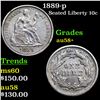 Image 1 : 1889-p Seated Liberty Dime 10c Grades Choice AU/BU Slider+