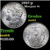 Image 1 : 1887-p Morgan Dollar $1 Grades Choice Unc