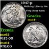 Image 1 : 1947-p Walking Liberty Half Dollar 50c Grades Choice+ Unc