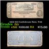 Image 1 : 1864 $10 Confederate Note, T-68 Grades f+