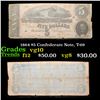 Image 1 : 1864 $5 Confederate Note, T-69 Grades vg+