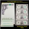 Image 1 : UNCUT MINT SHEET of 4x 1985 $1 Federal Reserve Notes All GEM Or Better Intresting Serial #