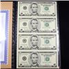 Image 3 : UNCUT MINT SHEET of 4x *Star Notes* 2003 $5 Federal Reserve Notes All GEM Or Better