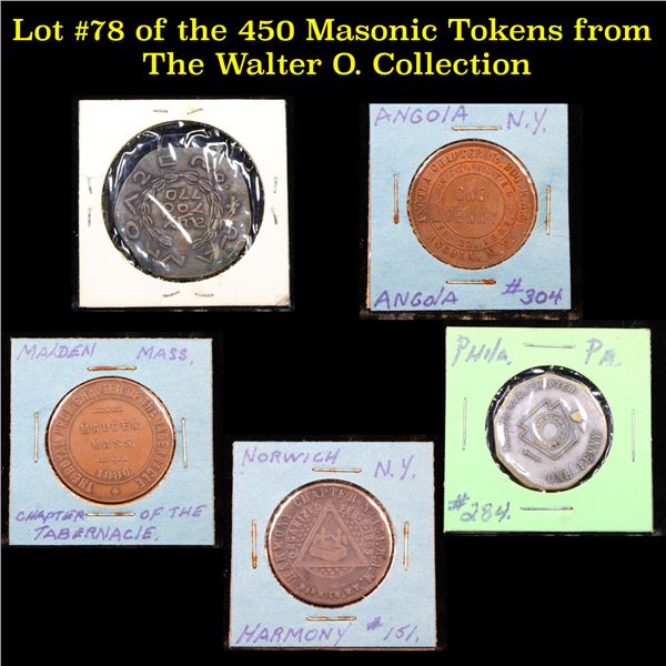 Lot #78 of the 450 Masonic Tokens from The Walter O. Collection