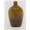 Image 2 : 7 1/2" KEENE EAGLE MASONIC FLASK - OLIVE AMBE