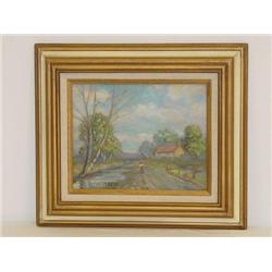 LOUISE M. KAMP OIL PAINTING ON ARTIST BOARD O