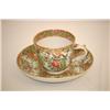 Image 2 : SET (4) ROSE CANTON DEMI CUPS & SAUCERS: (