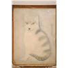 Image 2 : PRIMITIVE CAT WATERCOLOR - UNUSUAL SPOTTED WH