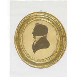 19TH CENT. OVAL CUT SILHOUETTE OF A GENTLEMAN