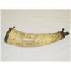 Image 1 : 19TH CENT. SCRIMMED POWDER HORN W/ 2 AMERICAN