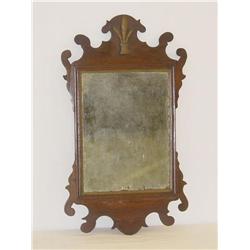 SMALL CHIPPENDALE MIRROR - MAHOGANY W/ PARCEL