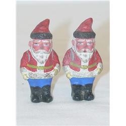 (2) 2 1/4" GERMAN PLASTER SANTA CLAUS FIGURES