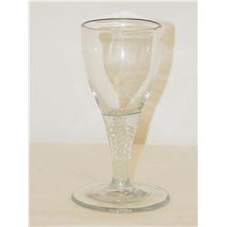 18TH CENT. BLOWN GLASS WINE W/ WHITE AIR TWIS