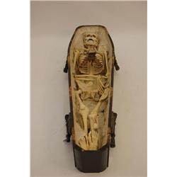 19TH CENT. ODD FELLOW COFFIN W/ PAPIER MACHE