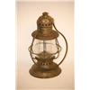 Image 1 : 19TH CENT. BRASS LANTERN W/ CAGED CLEAR GLOBE