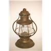 Image 2 : 19TH CENT. BRASS LANTERN W/ CAGED CLEAR GLOBE