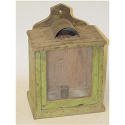 19TH CENT. PAINTED BOX CANDLE LANTERN