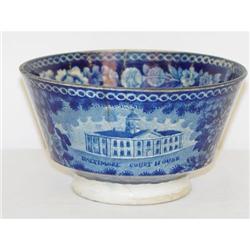 DARK BLUE HISTORICAL STAFFORDSHIRE WASTE BOWL