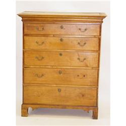 NEW ENGLAND CHIPPENDALE TALL CHEST - MAPLE CH