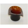 Image 2 : 3" NEW ENGLAND BLOWN GLASS AMBER HAT - UNATTR