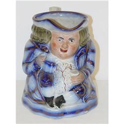 19TH CENT. TOBY JUG - FLOW BLUE & LUSTRE WARE