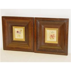 (2) MINIATURE THEORUM PAINTINGS ON VELVET OF