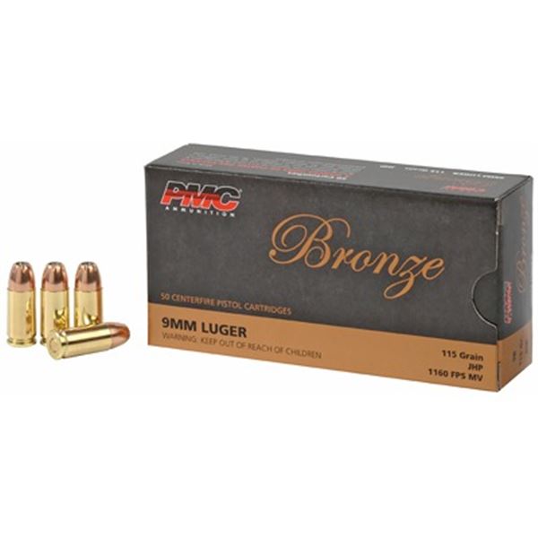 PMC BRNZ 9MM 115GR JHP - 50 Rds