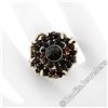 Image 4 : Vintage 14kt Yellow Gold and Silver Top Old Cut Garnet Cluster Ring
