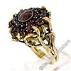Image 6 : Vintage 14kt Yellow Gold and Silver Top Old Cut Garnet Cluster Ring