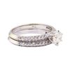 Image 1 : 1.38 ctw Diamond Ring & Wedding Band - 14KT White Gold