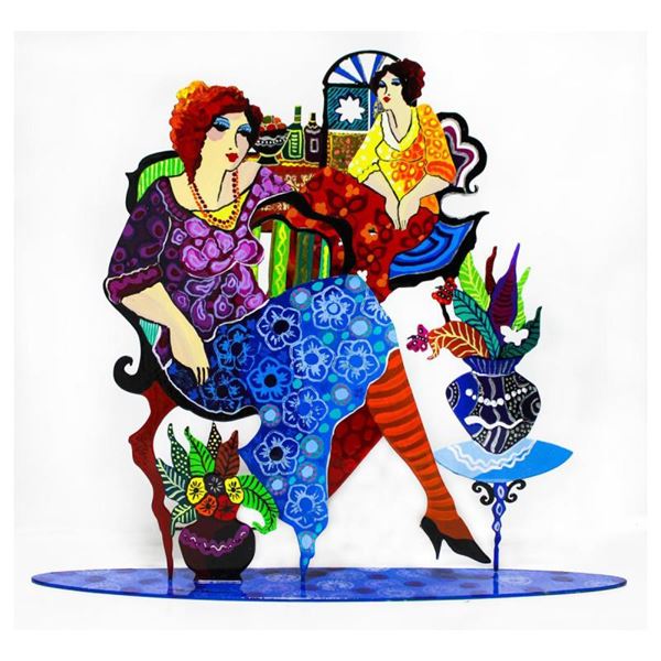 Patricia Govezensky, "We'll be Together" Original Painting on Cutout Steel with