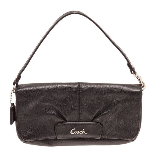 Coach Black Leather Flap Shoulder Bag