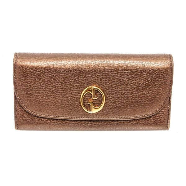 Gucci Gold Leather 1973 Continental Wallet