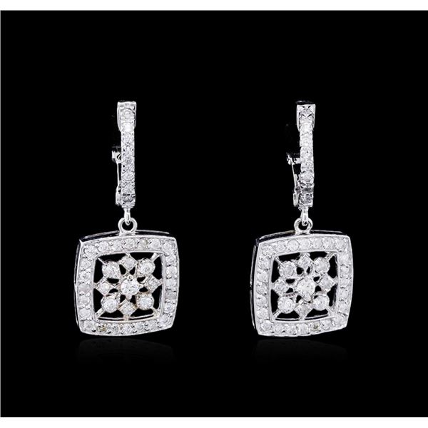 0.81 ctw Diamond Earrings - 14KT White Gold