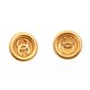 Image 1 : Chanel Vintage Gold CC Logo Round Clip On Earrings