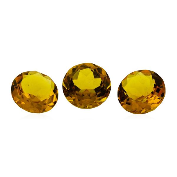 12.71 ctw.Natural Round Cut Citrine Quartz Parcel of Three