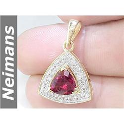 Top Gem 1.00 ct Certified Pink Tourmaline Ring 14K Gold