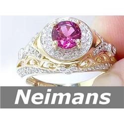 Rare 2.25 ct Certified Pink Sapphire & VS Diamond Ring