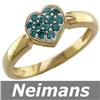 Image 1 : USGL CERTIFIED .25 ct Blue Diamond Anniversary Ring 14k
