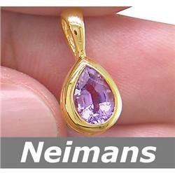 Certified .75 ct Amethyst Solitaire Pendant 14kt Gold