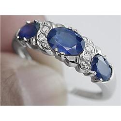 Gem Quality 2.25 ct Sapphire & VS Diamond Ring 14k USGL