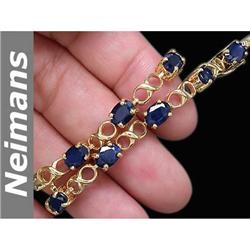 USGL Certified Gem 11.50 ct Sapphire Bracelet 14kt Gold