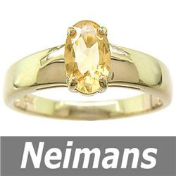 USGL Certified Genuine 1.00 ct Citrine Ring 14kt Gold