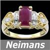 Image 1 : Vintage 1.50 ct Ruby & Diamond Ring 14kt Gold USGL CERT