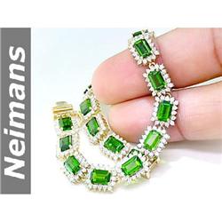 14.75 ct Chrome Diopside & Diamond Bracelet 14k