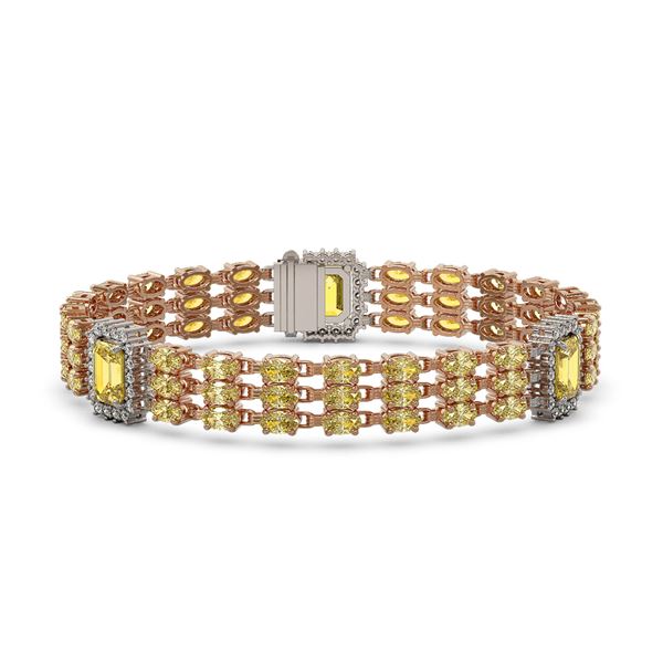 22.77 ctw Citrine & Diamond Bracelet 14K Rose Gold - REF-327R3K