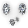 Image 2 : 1.0 ctw VS/SI Oval Cut Diamond Stud Solitaire Earrings 18k White Gold - REF-147M2G